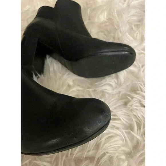 See by Chloe Boots Louise Block Heel Ankle Booties Black Leather Zip Size 37 7 - Picture 12 of 15